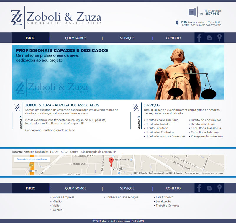 Criação de site para Advogados – Zoboli & Zuza